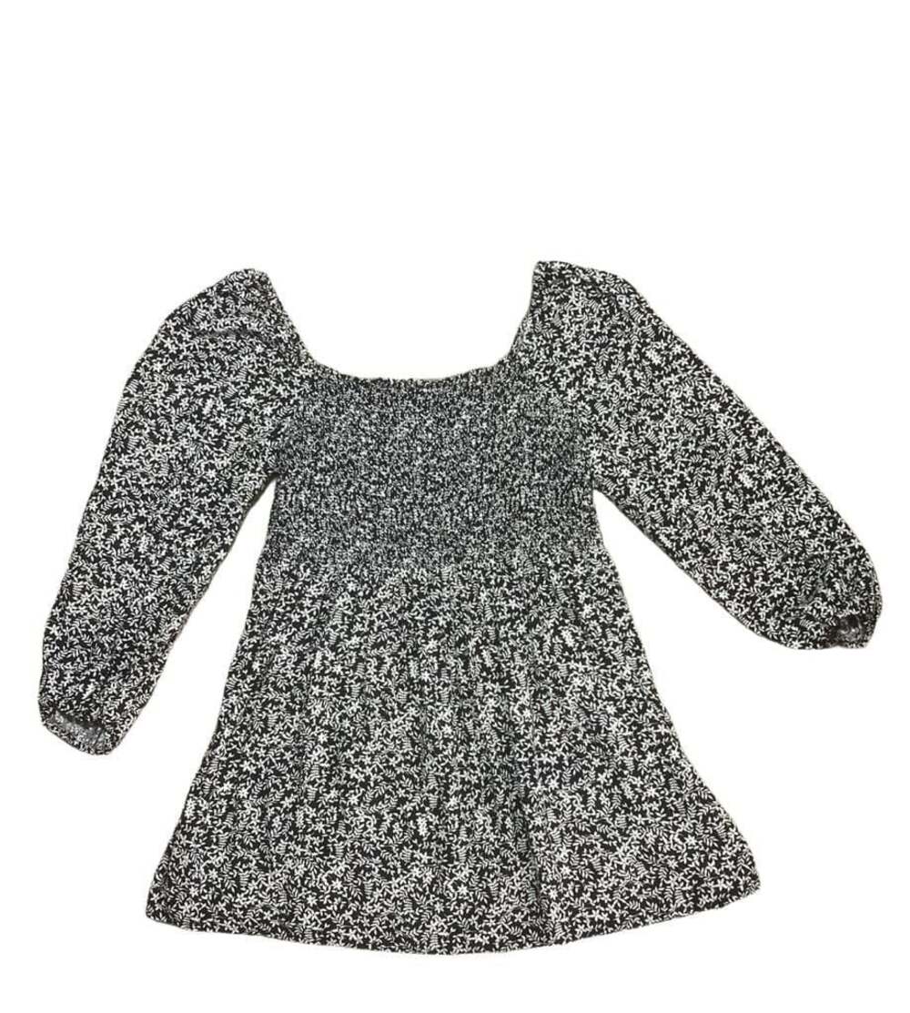 Gap Long Sleeve Square Neck Mini Navy Floral Dress